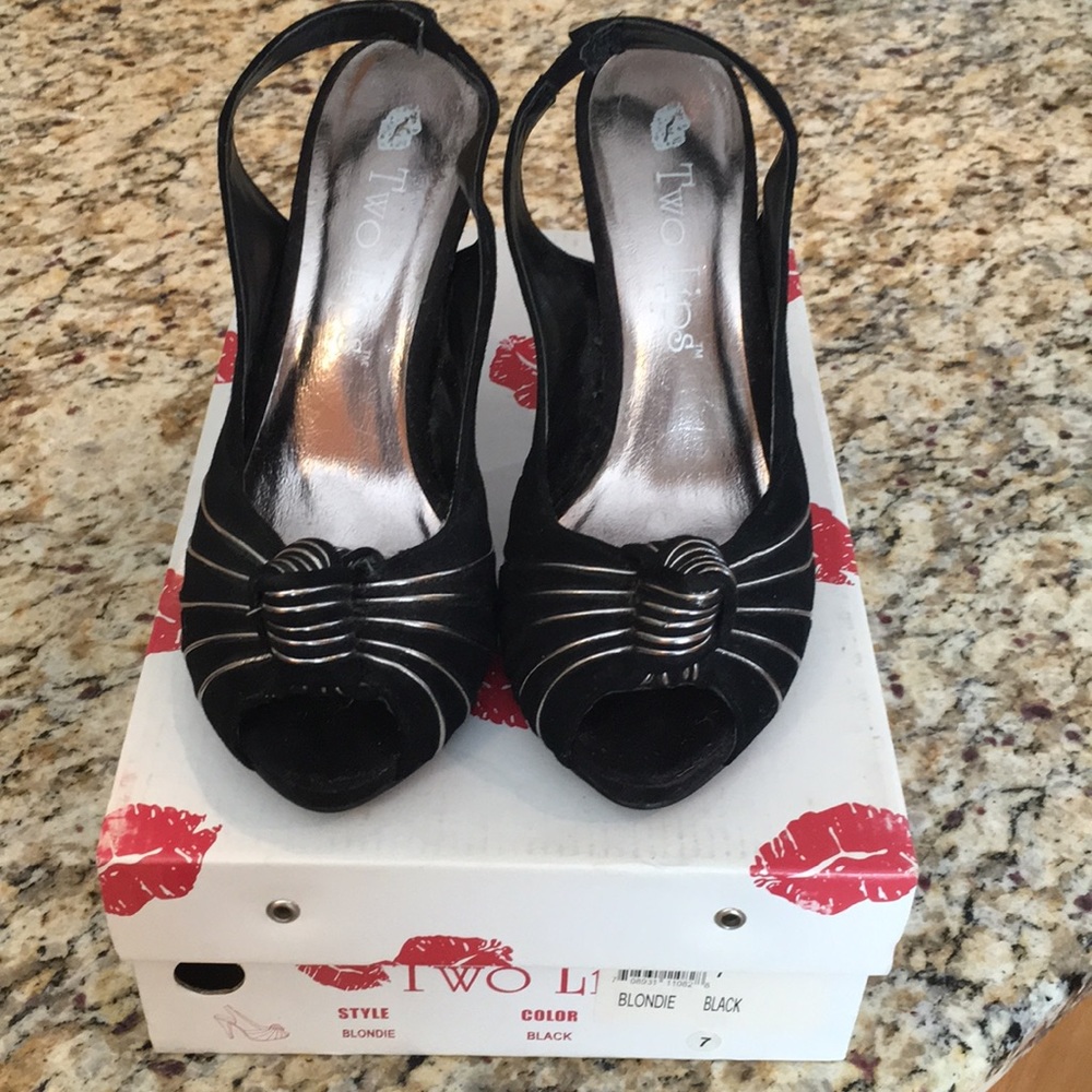 Black suede heels